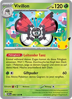 Pokémon-Karte Vivillon 008/128