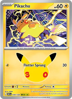 Pokémon-Karte Pikachu 030/128