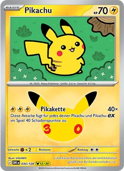 Pokémon-Karte Pikachu 034/128