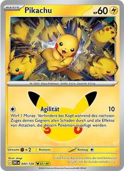 Pokémon-Karte Pikachu 044/128