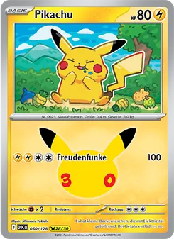 Pokémon-Karte Pikachu 050/128