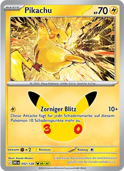 Pokémon-Karte Pikachu 052/128