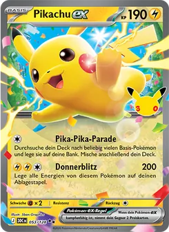 Pokémon-Karte Pikachu-ex 053/128