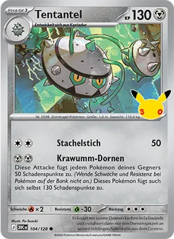 Pokémon-Karte Tentantel 104/128