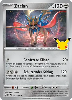 Pokémon-Karte Zacian 106/128