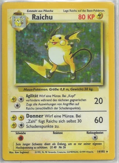 Pokémon-Karte Raichu 014/102