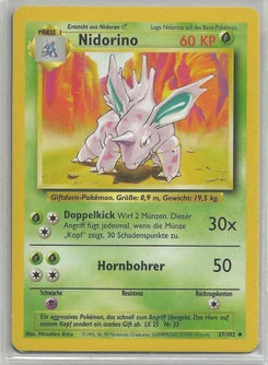 Pokémon-Karte Nidorino 037/102