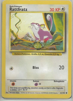 Pokémon-Karte Rattfratz 061/102