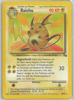Pokémon-Karte Raichu 029/062