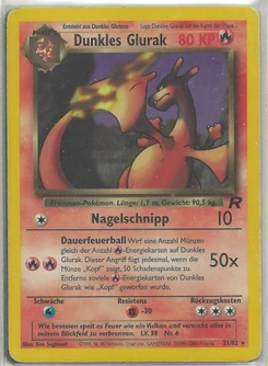 Pokémon-Karte Dunkles Glurak 021/082