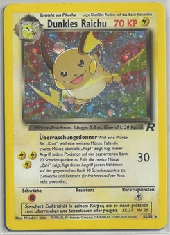 Pokémon-Karte Dunkles Raichu 083/082