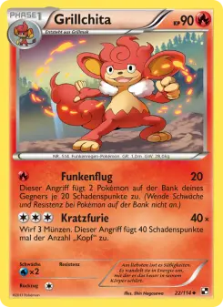 Pokémon-Karte Grillchita 022/114