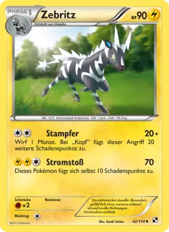 Pokémon-Karte Zebritz 042/114