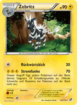 Pokémon-Karte Zebritz 043/114