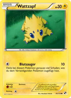 Pokémon-Karte Wattzapf 045/114