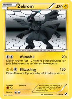 Pokémon-Karte Zekrom 047/114