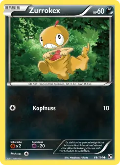 Pokémon-Karte Zurrokex 068/114