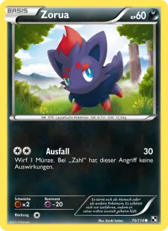 Pokémon-Karte Zorua 070/114