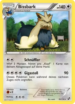Pokémon-Karte Bissbark 083/114