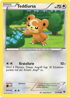 Pokémon-Karte Teddiursa 075/101