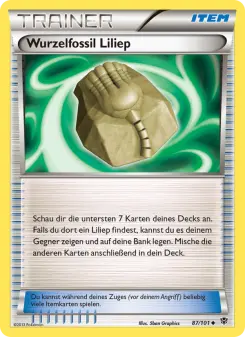 Pokémon-Karte Wurzelfossil Liliep 087/101