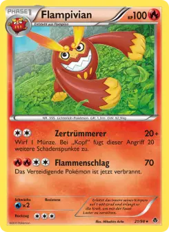 Pokémon-Karte Flampivian 021/098