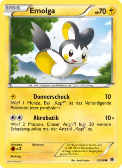 Pokémon-Karte Emolga 032/098