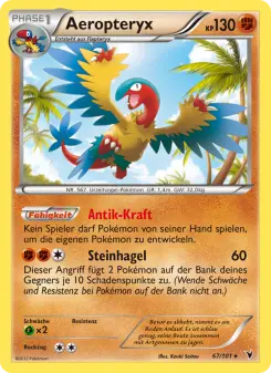 Pokémon-Karte Aeropteryx 067/101