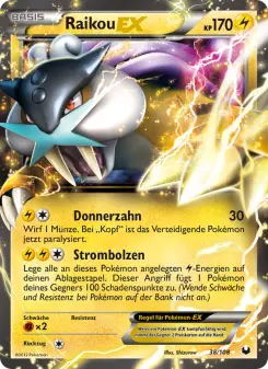 Pokémon-Karte Raikou-EX 038/108