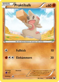 Pokémon-Karte Praktibalk 058/108