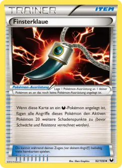 Pokémon-Karte Finsterklaue 092/108