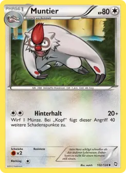 Pokémon-Karte Muntier 102/124