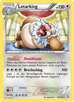 Pokémon-Karte Letarking 103/124