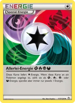 Pokémon-Karte Allerlei-Energie GrassFirePsychicDarkness 117/124