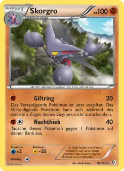 Pokémon-Karte Skorgro 081/149