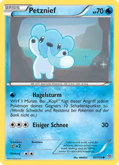 Pokémon-Karte Petznief 040/135
