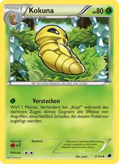 Pokémon-Karte Kokuna 002/116