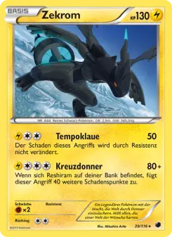 Pokémon-Karte Zekrom 039/116