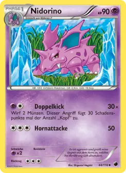 Pokémon-Karte Nidorino 044/116