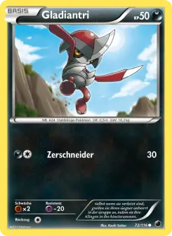 Pokémon-Karte Gladiantri 072/116