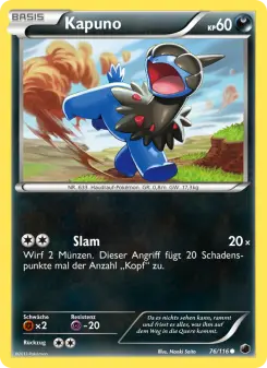 Pokémon-Karte Kapuno 076/116