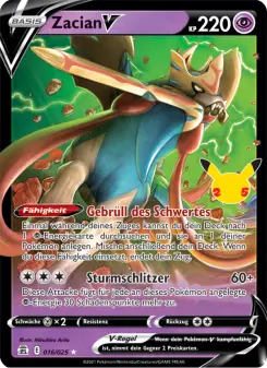 Pokémon-Karte Zacian V 016/025