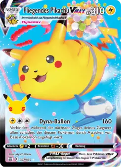 Pokémon-Karte Fliegendes Pikachu VMAX 007/025