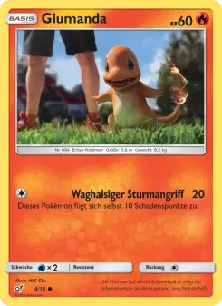 Pokémon-Karte Glumanda 004/018