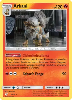 Pokémon-Karte Arkani 006/018