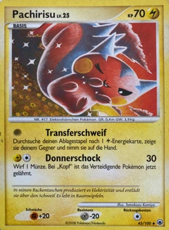 Pokémon-Karte Pachirisu 043/100