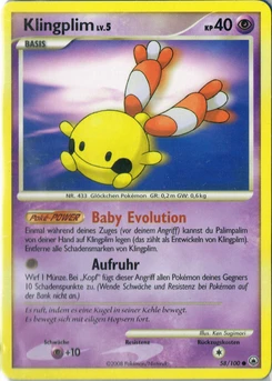 Pokémon-Karte Klingplim 058/100