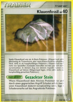 Pokémon-Karte Klauenfossil 138/146