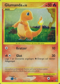Pokémon-Karte Glumanda 101/100