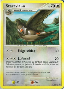 Pokémon-Karte Staravia 052/100